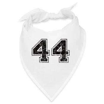 Zahl 44 im Used Look - Bandana - Weiß - Vorne