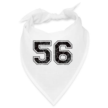 Zahl 56 im Vintage-Shabby-Chic - Bandana - Weiß - Vorne