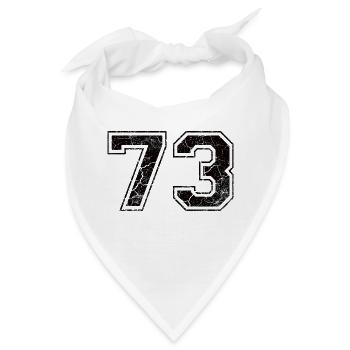 Zahl 73 im Vintage-Shabby-Chic - Bandana - Weiß - Vorne