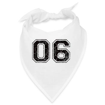 Zahl 06 im Vintage-Shabby-Chic - Bandana - Weiß - Vorne