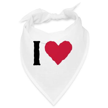 I love ... - Bandana - Weiß - Vorne