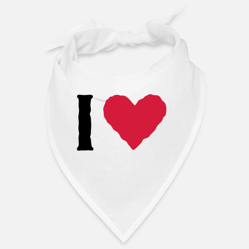 I love ... - Bandana - Weiß