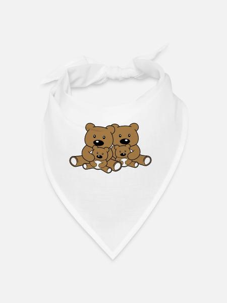 family siblings children dad mum baby cub l - Bandana - white - Front