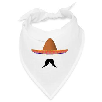 Mexikanischer Sombrero - Bandana - Weiß - Vorne