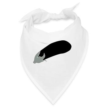 Aubergine - Bandana - Weiß - Vorne