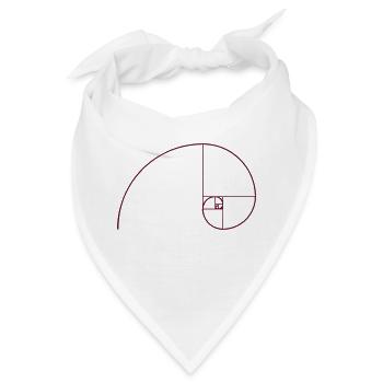 Goldene Spirale, Schnitt, Phi, Fibonacci, Physik - Bandana - Weiß - Vorne