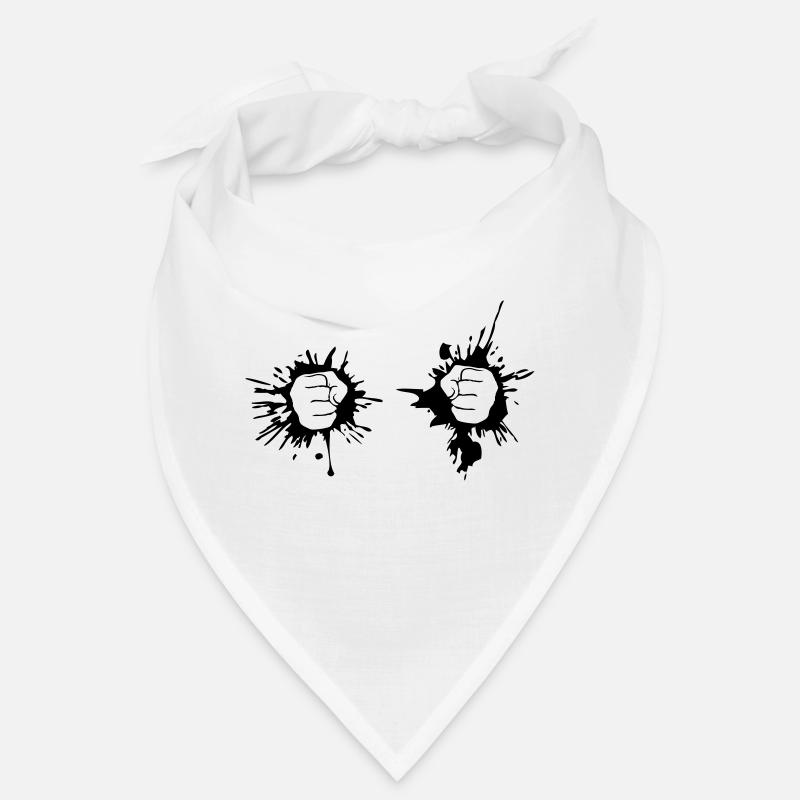 2 haende tropfen klecks farbe graffiti faust hand - Bandana - Weiß