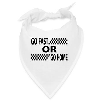 go fast or go home - Bandana - Weiß - Vorne
