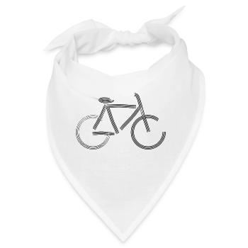 gestreiftes Fahrrad - Bandana - Weiß - Vorne