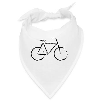Fahrrad stilisiert - Bandana - Weiß - Vorne
