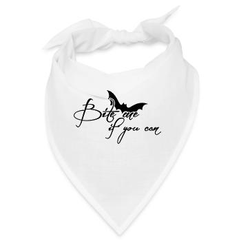 Beißen Sie mich, wenn Sie - Halloween - Bandana - Weiß - Vorne