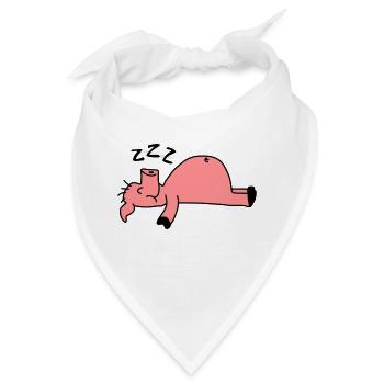 Sleeping Pig - Bandana - Weiß - Vorne