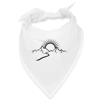 Berge Mit Wanderweg Und Sonne - Bandana - Weiß - Vorne