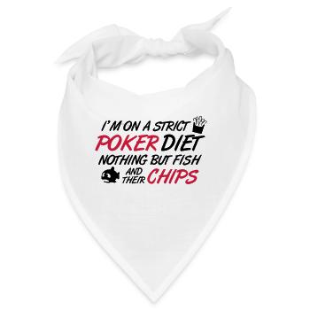 Poker diet: Fish and their chips - Bandana - Weiß - Vorne
