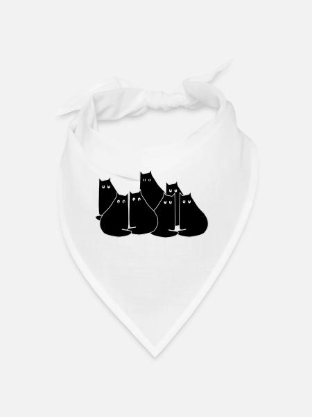 Katzen - Bandana - Weiß