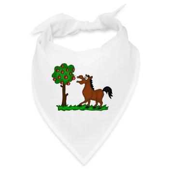 pferd baum - Bandana - Weiß - Vorne