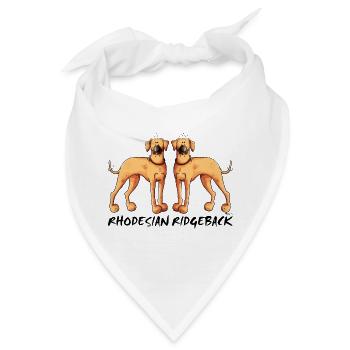 Rhodesian Ridgeback Duo - Bandana - Weiß - Vorne