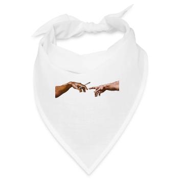 Erschaffung Adams mit Joint - Bandana - Weiß - Vorne