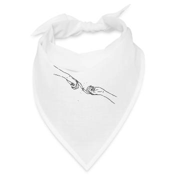Zwei Zeigefinger - Bandana - Weiß - Vorne