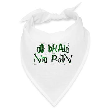 No Brain No Pain - green matrix - Bandana - Weiß - Vorne