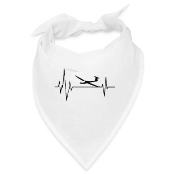 Segelflieger Herzschlag Segelflugzeug - Bandana - Weiß - Vorne