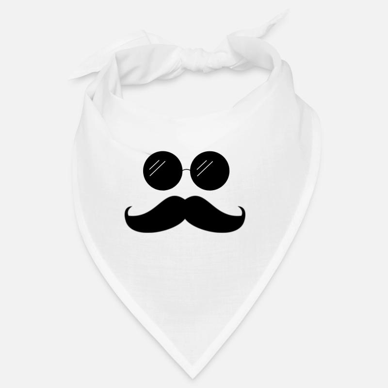 Schnurrbart - Bandana - Weiß