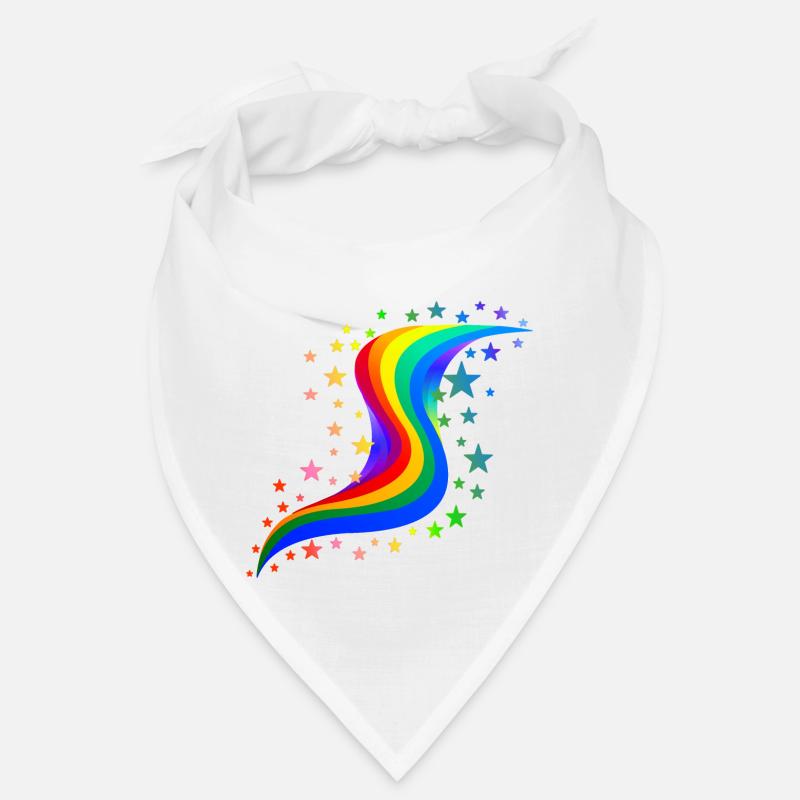 Rainbow with stars - Bandana - white