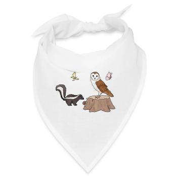 Skunk und Eule.png - Bandana - Weiß - Vorne