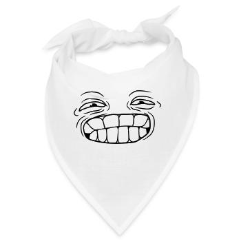 cartoon grinsen lustig gesicht kopf augen mund zae - Bandana - Weiß - Vorne