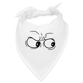 ansehen starren 2 augen ausrasten stinksauer kopf - Bandana - Weiß - Vorne