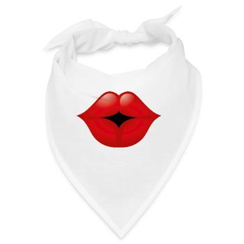 Smiley Lips - Bandana - Weiß - Vorne