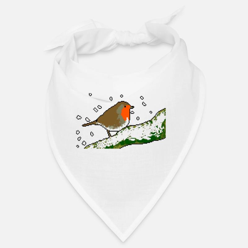 Pixel neige hiver robin Bandana