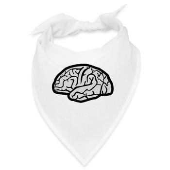 Gehirn, Hirn - Bandana - Weiß - Vorne