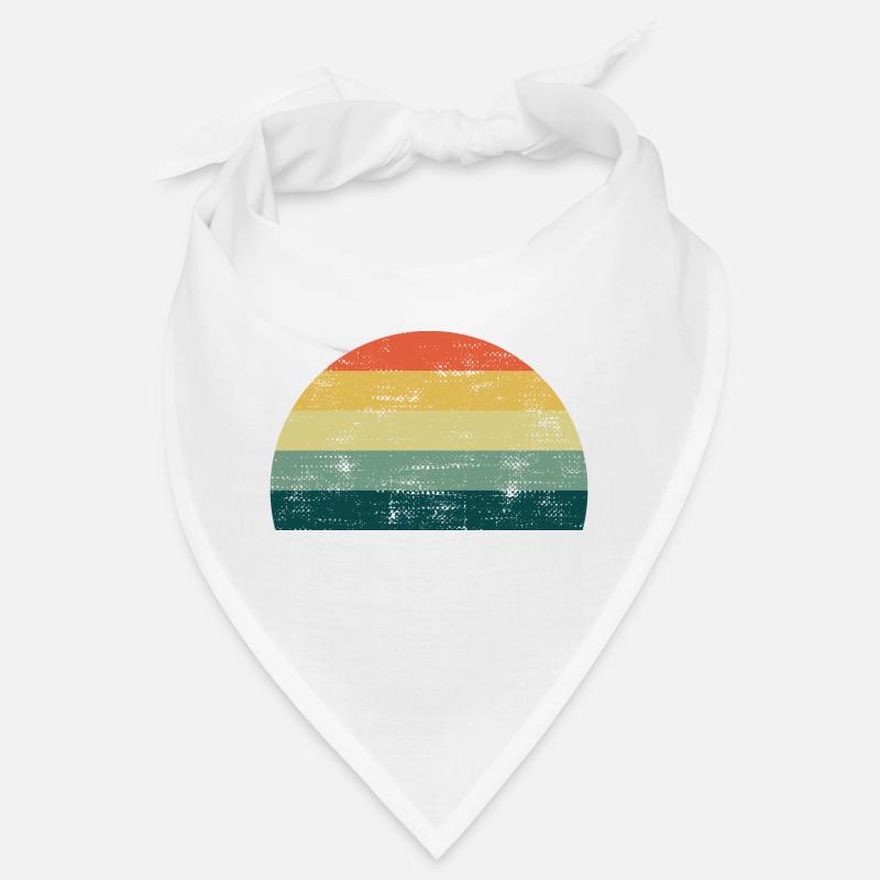 Retro sun Sunset rainbow colors template Bandana