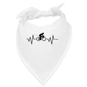 Herzschlag Fahrrad Rennrad Radsport Geschenkidee - Bandana - Weiß - Vorne