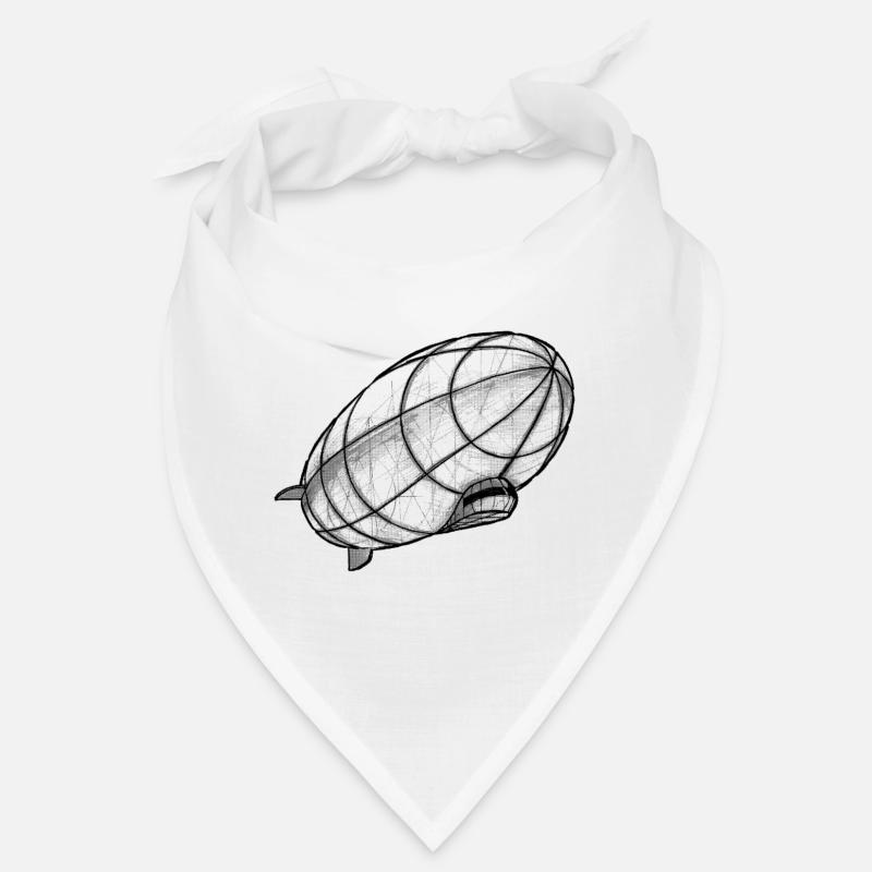 Zeppelin dessinant la perspective - Bandana - blanc