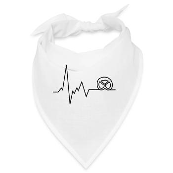 herzschlag brezel - Bandana - Weiß - Vorne