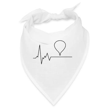 herzschlag ballon - Bandana - Weiß - Vorne