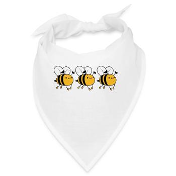 3 fleissige Bienen - Bandana - Weiß - Vorne