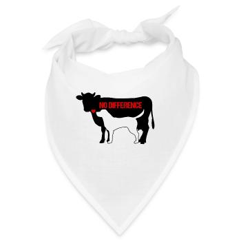 No Difference Hund Kuh Tiere Vegan Tierschutz - Bandana - Weiß - Vorne
