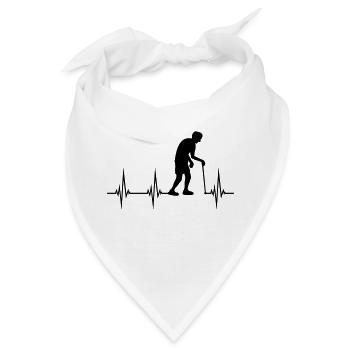 Opa Herzschlag EKG - Bandana - Weiß - Vorne