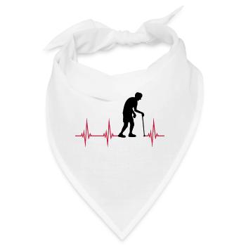 Herzschlag EKG Opa - Bandana - Weiß - Vorne