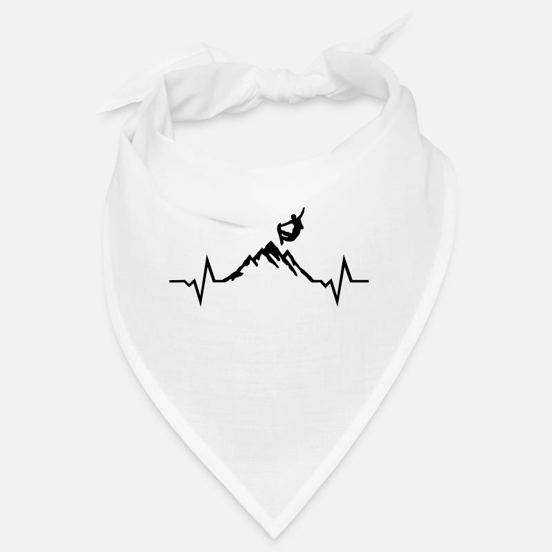 Snowboarding - Snowboarder, Mountain & ECG Bandana