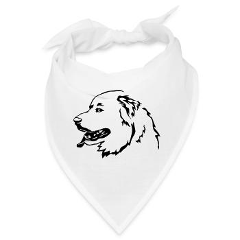 Pyrenäenberghund Kopf - Bandana - Weiß - Vorne