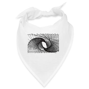 Geometrische Linien - Bandana - Weiß - Vorne