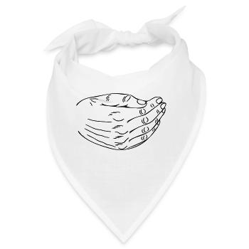 Hand vor dem Mund - Bandana - Weiß - Vorne