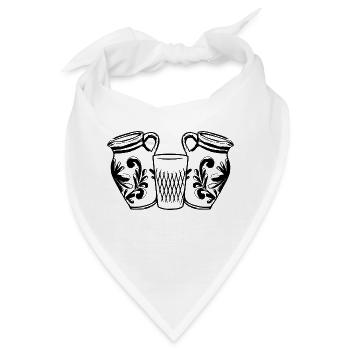 Bembel mit Geripptem - Bandana - Weiß - Vorne