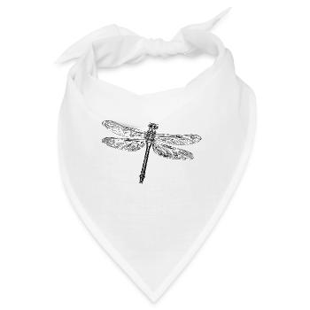 Fliegende Libelle - Bandana - Weiß - Vorne