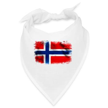 Hintergrund mit der Flagge Norwegens - Bandana - Weiß - Vorne