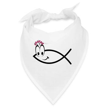 Ichtys Face Girl - Symbol - christlich - Frauen - Bandana - Weiß - Vorne